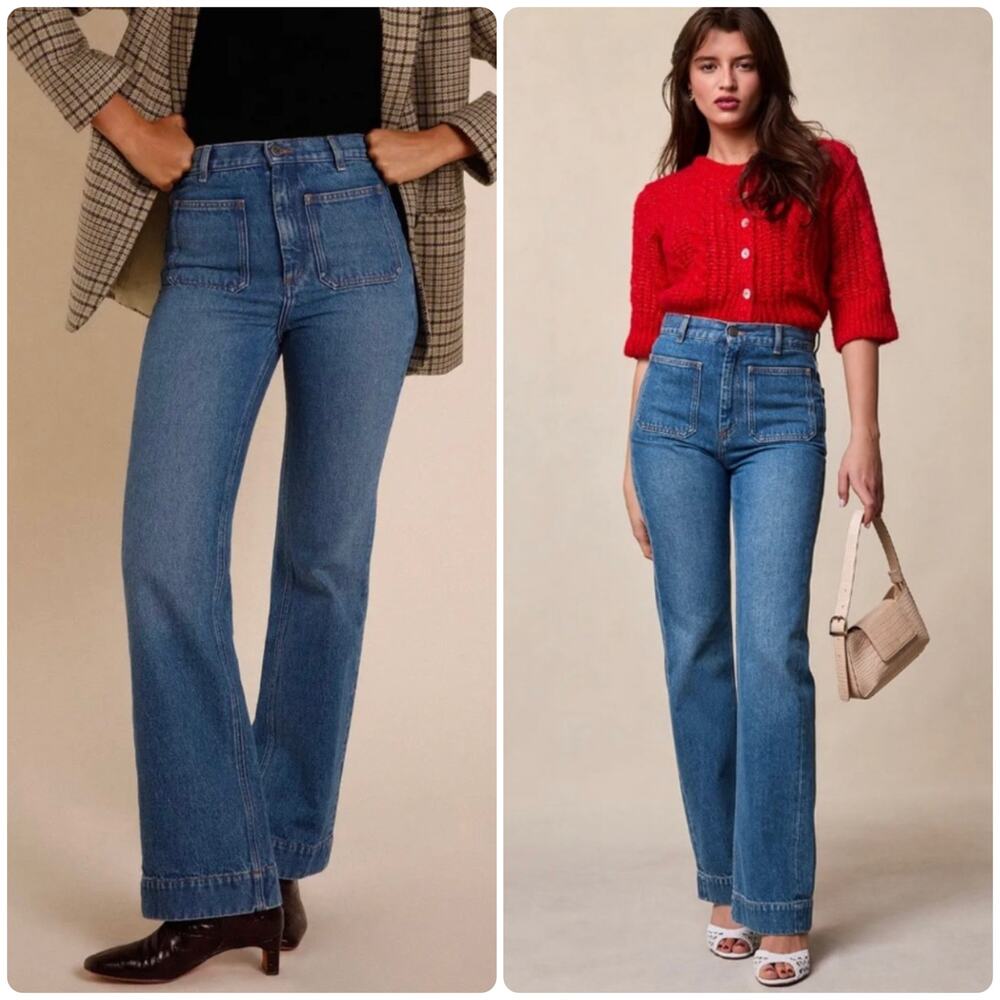 Rouje Paris Belleville jeans High Rise Front Pocket Blue size 27